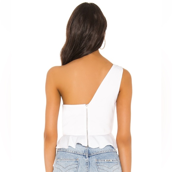 Superdown Karlie One Shoulder Top in White - Picture 3 of 8
